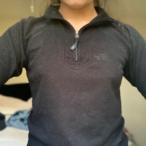 north face half zip black jacket